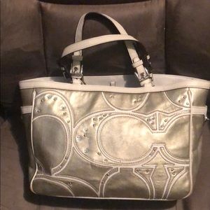 Gold Coach F13121 Pierced Studded C Gallery Tote